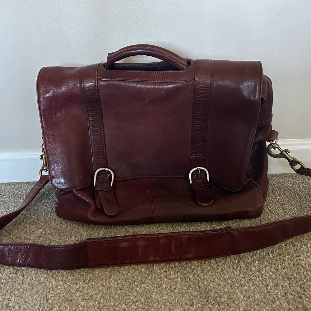 Kenneth Cole burgundy briefcase.